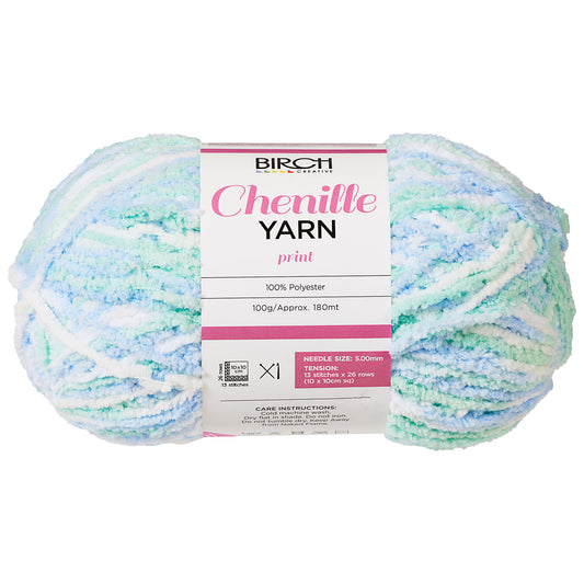 Birch Yarn Chenille Print Seafoam
