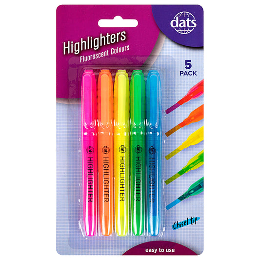 Highlighters Fluro Colours Chisel Tip