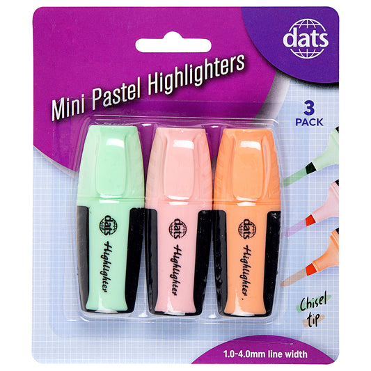 Mini Pastel Highlighters 3pk