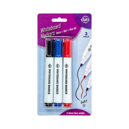 Whiteboard Marker Mixed Colours 3pk