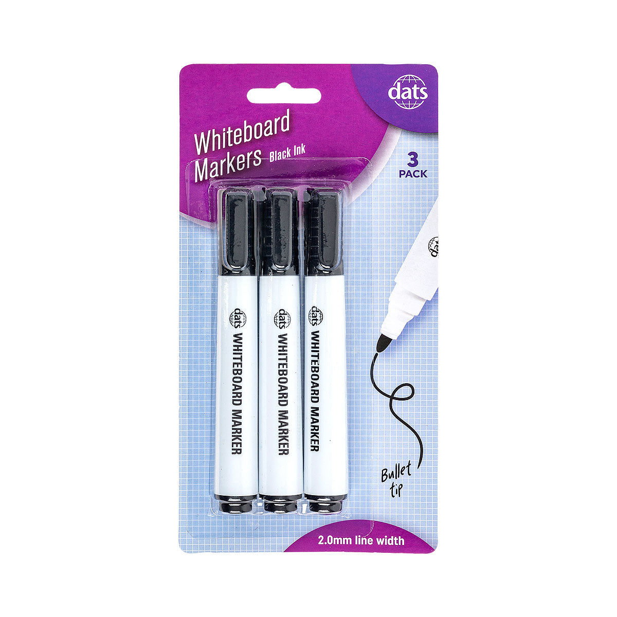 Whiteboard Marker Black 3pk