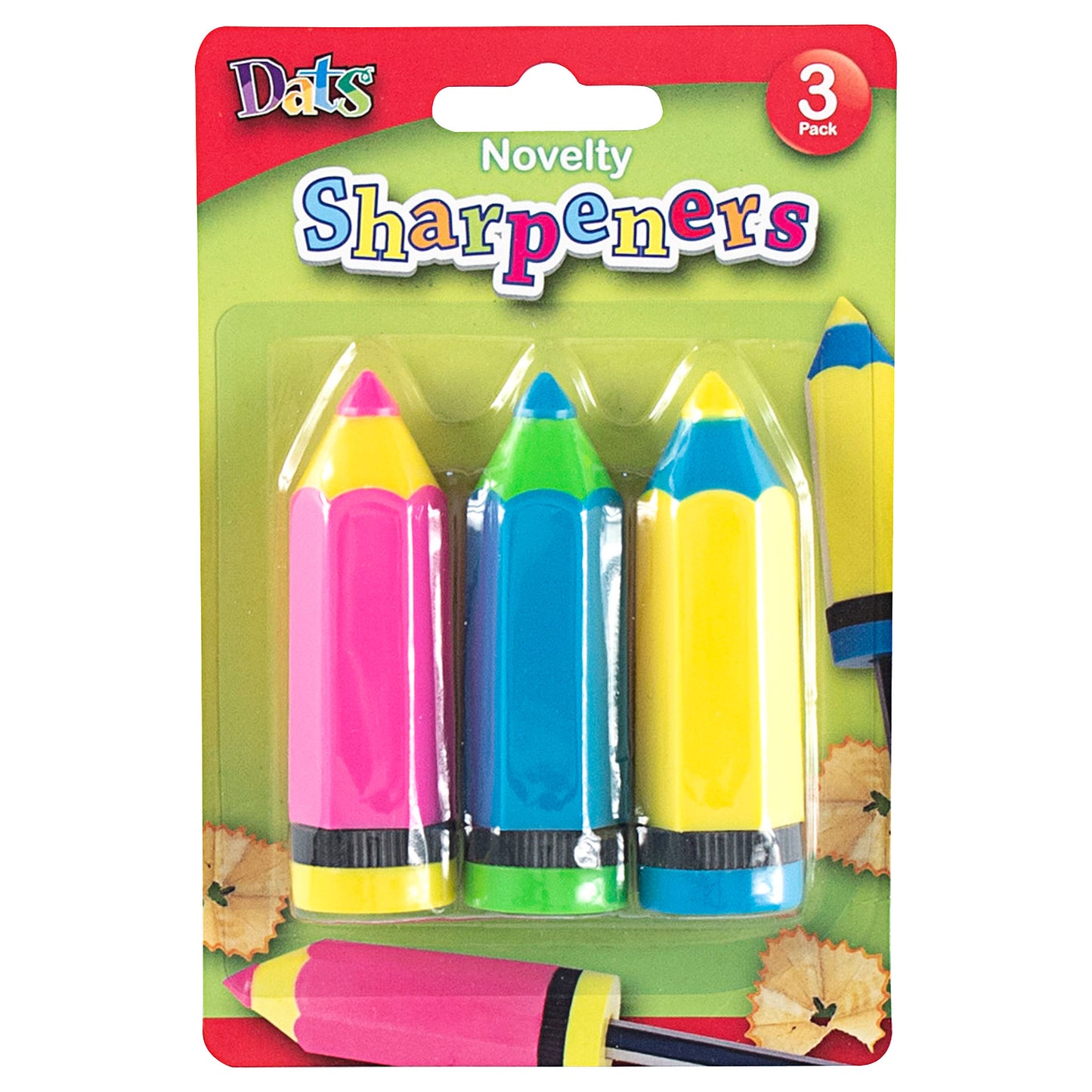 Pencil Sharpener Crayon Shape 3pk