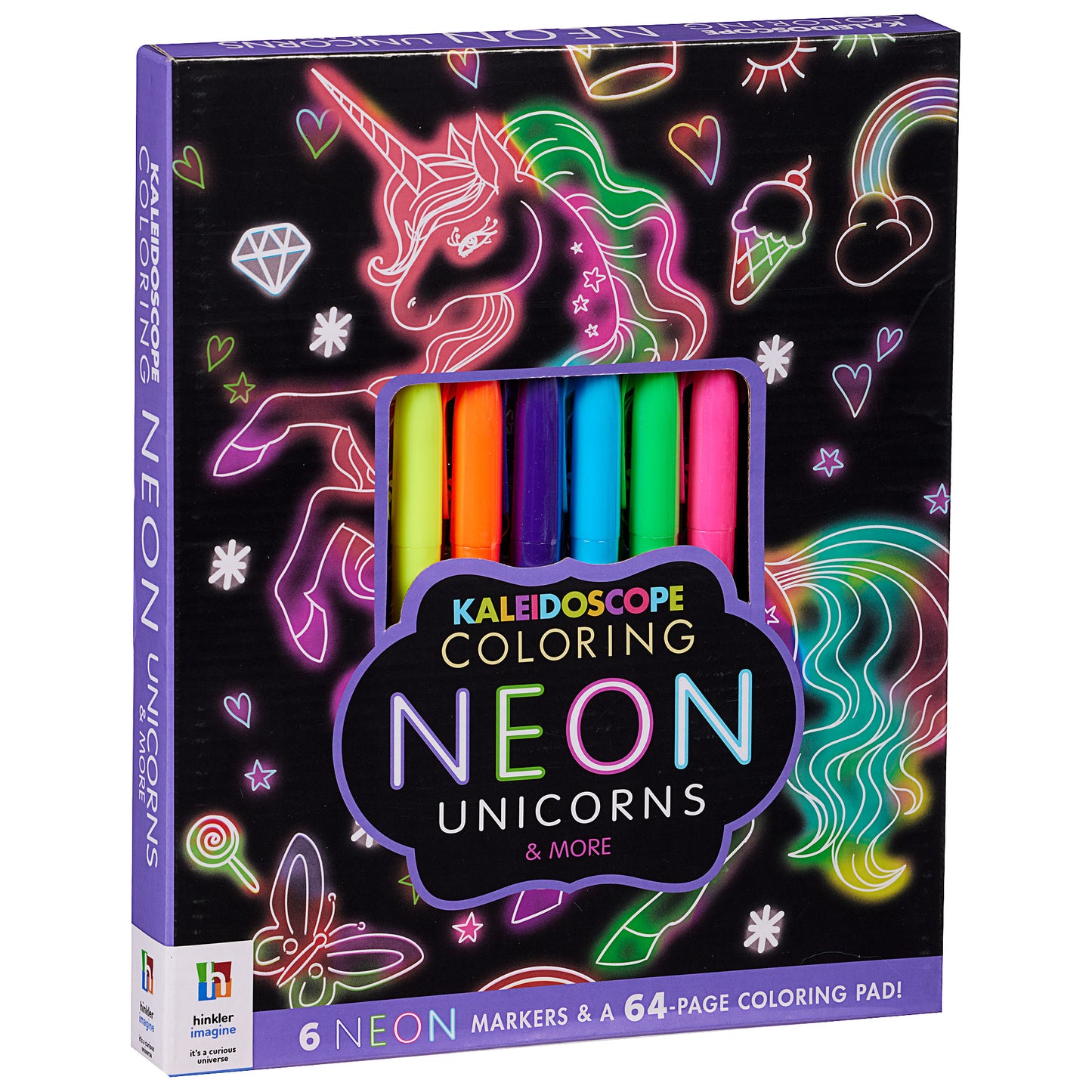 Kaleidoscope Colouring Kit: Neon Unicorns