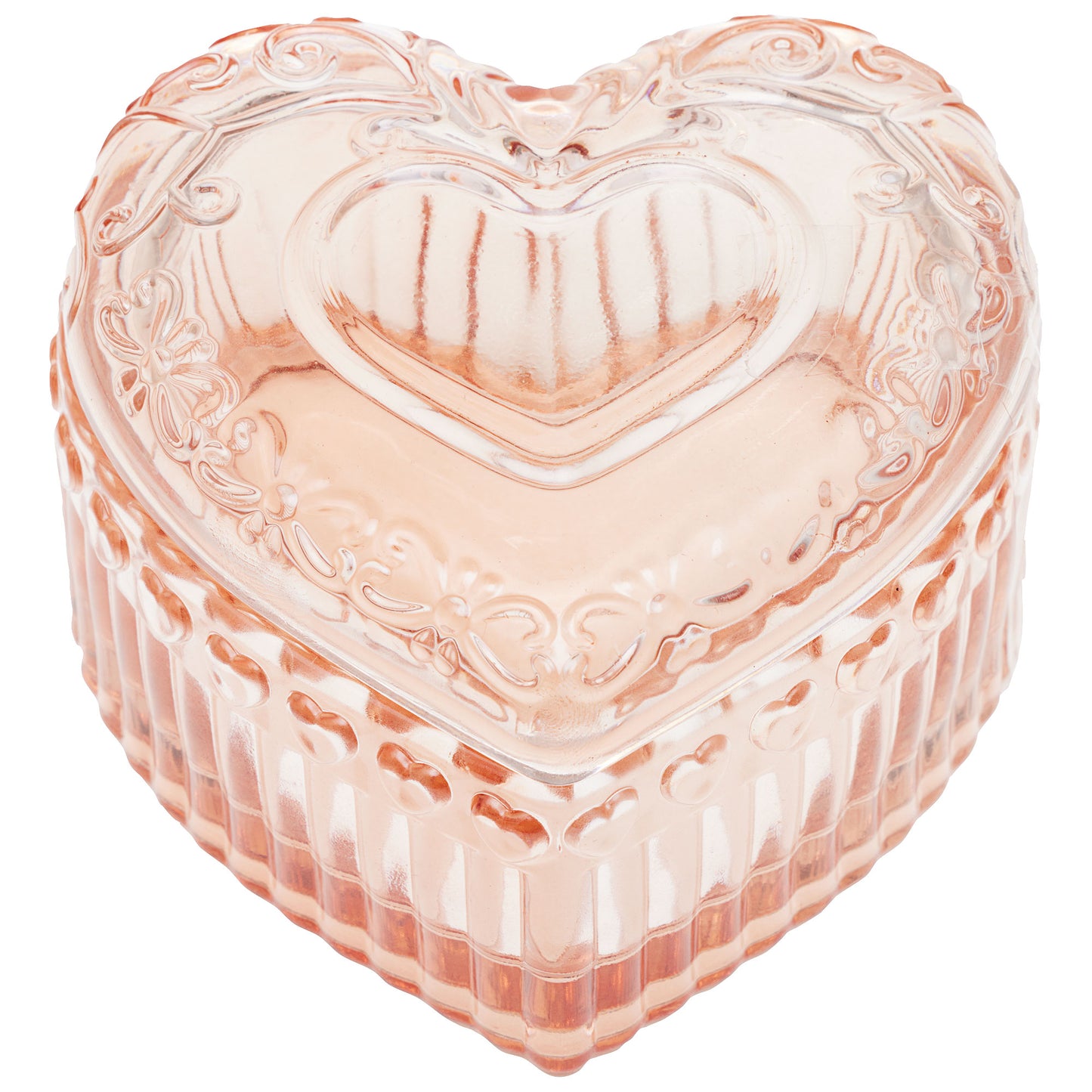 Glass Heart Trinket Jar