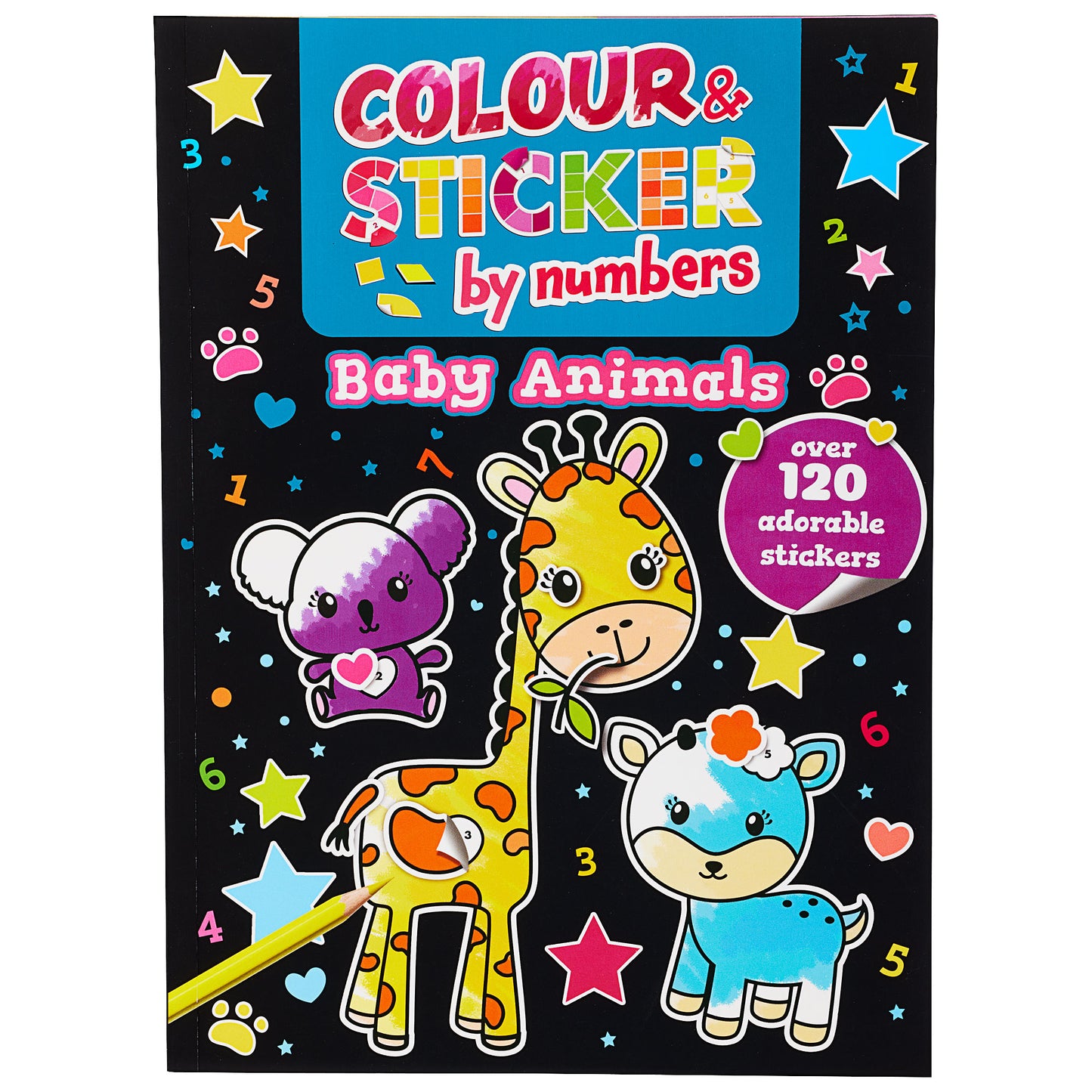 Colour & Sticker By Numbers Baby Animals