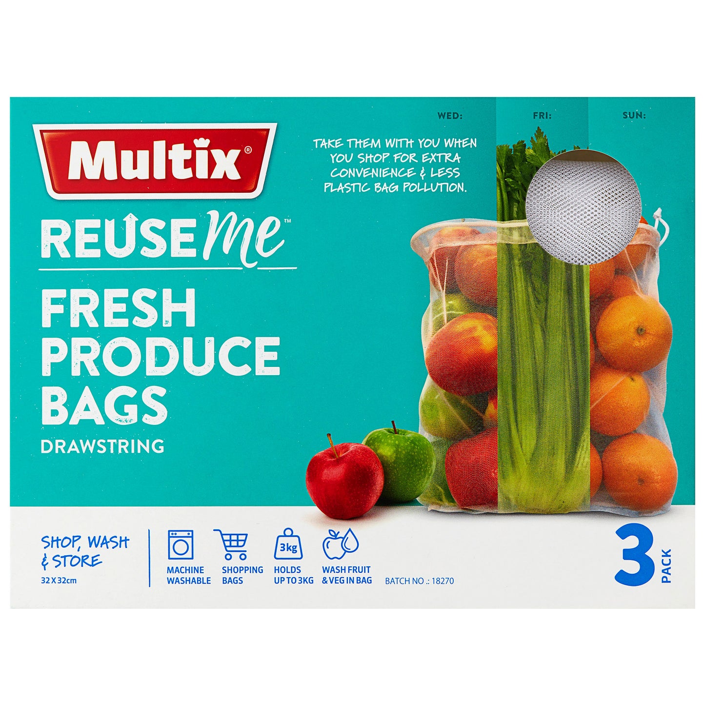 Multix Reuse Me Fresh Produce Bags 3pk