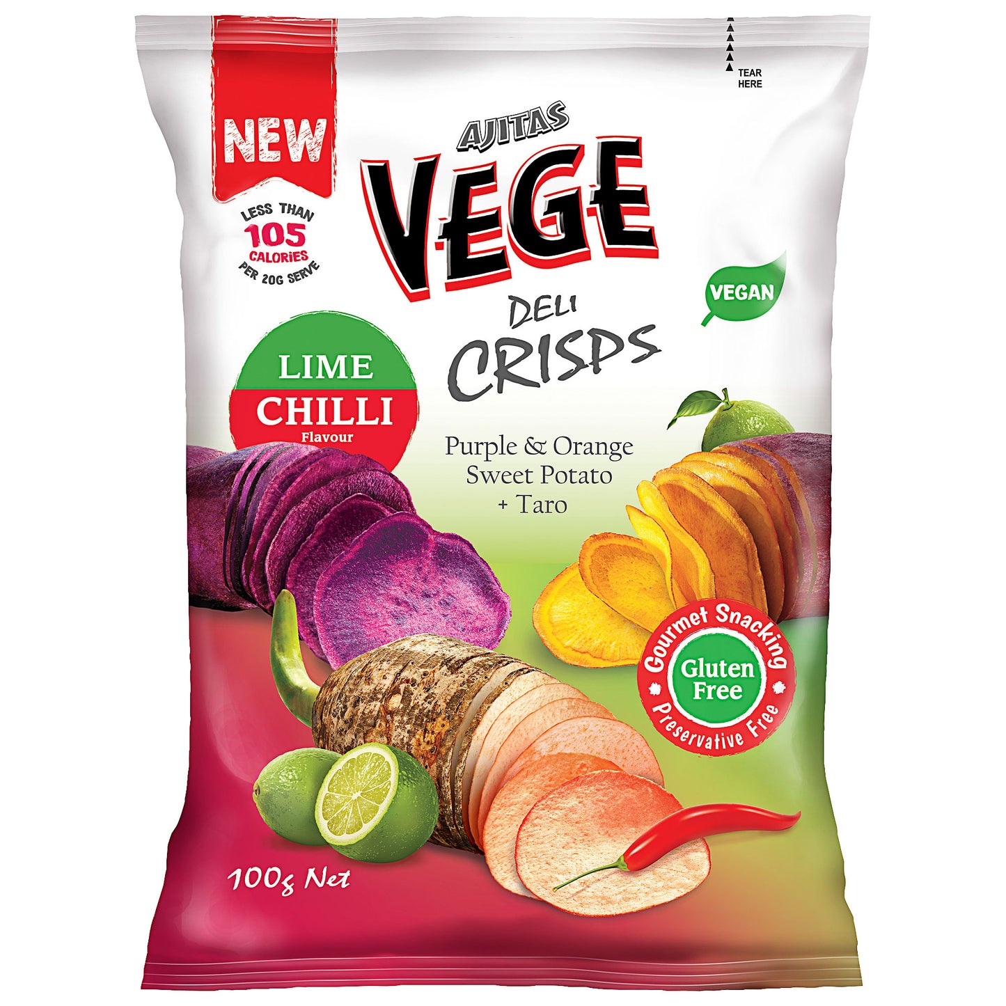 Vege Chips Lime & Chilli 100g