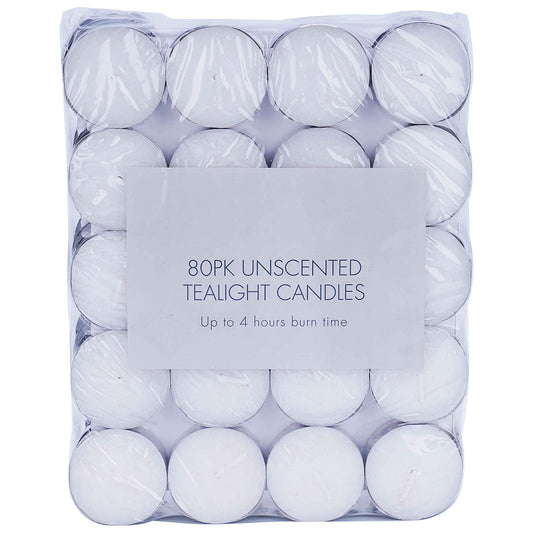 Tealight Candles Unscented 80pk