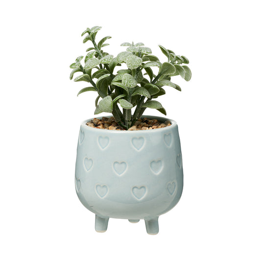 Love Imprint Faux Succulent In Pot