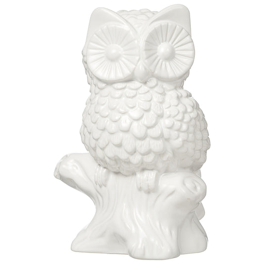 Ceramic Owl Ornament White