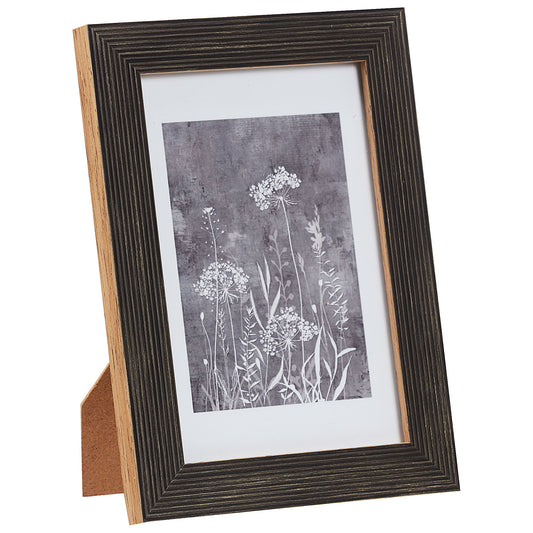 Rib Wood-Look Photo Frame Natural/Char 4x6"