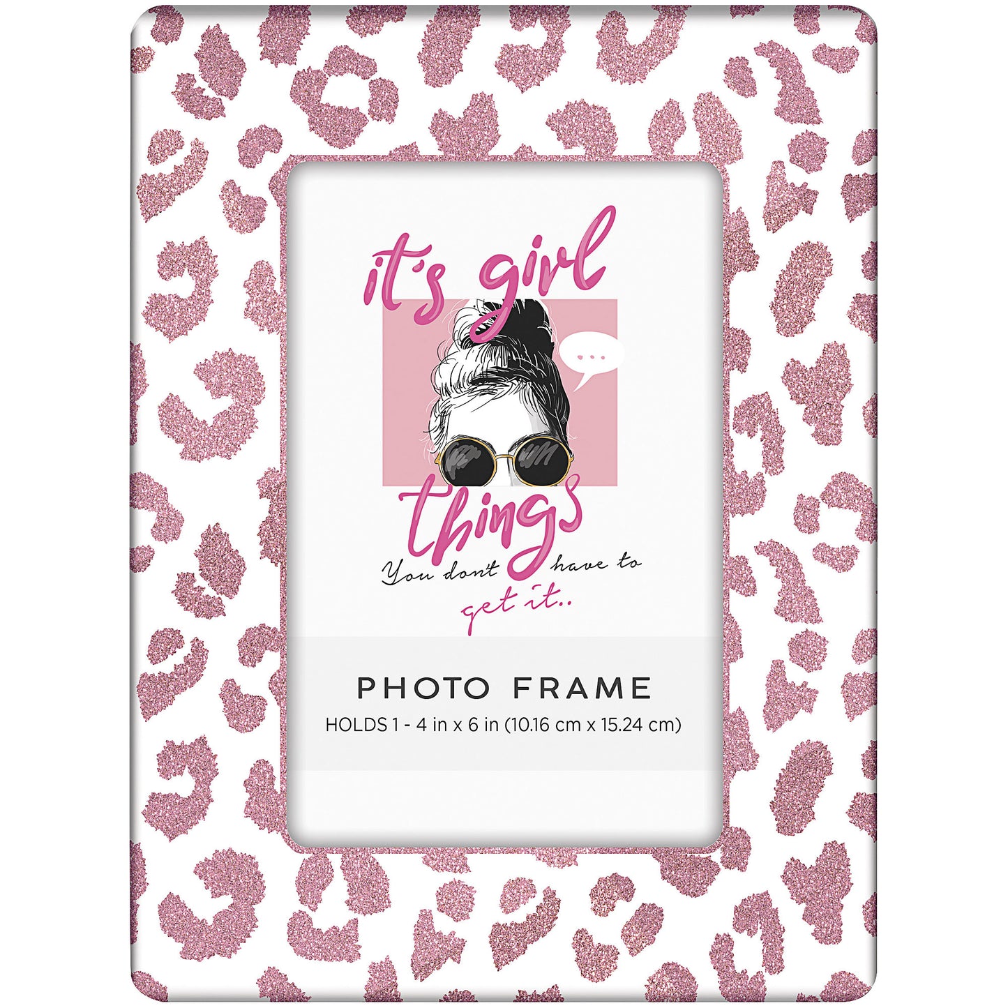 Lacquer Animal Print Frame 4x6" Black/Pink