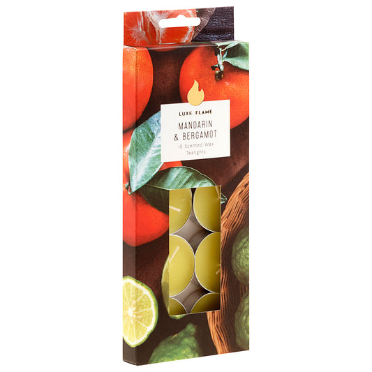 Tealight Candles Mandarin & Bergamot Scented 10pk