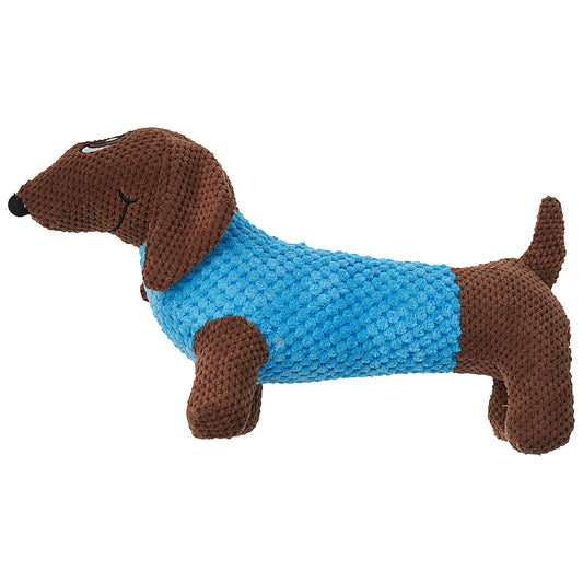 Squeaky Plush Pet Toy Sausage Dog 31cm Assorted