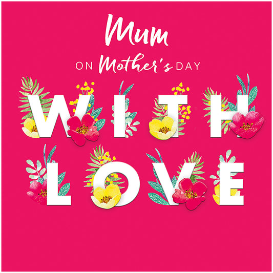 Mother's Day Card with Love On Red