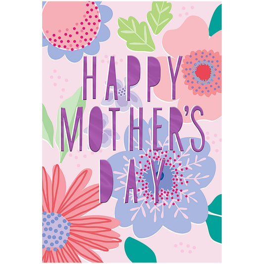 Mother's Day Card Classic Floral On Pink