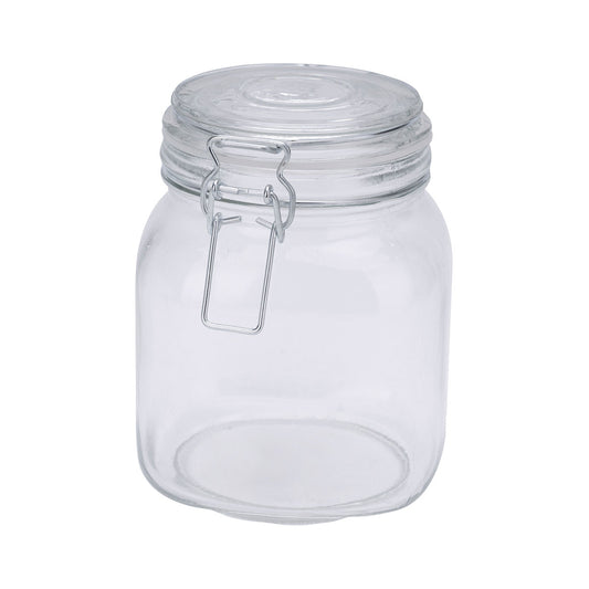 Clip Top Square Jar 1L