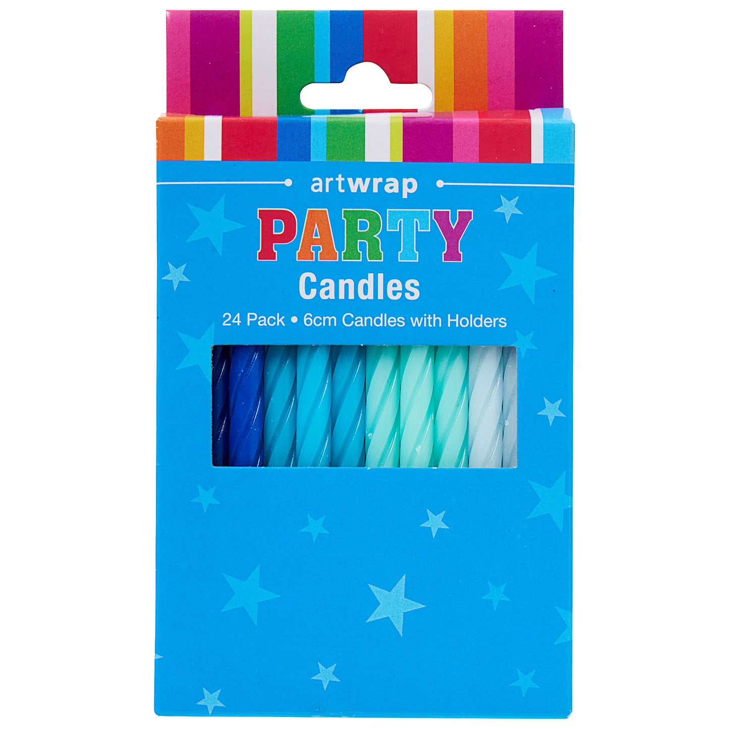 Candle Spirals Pastel Blue 6cm 24pk