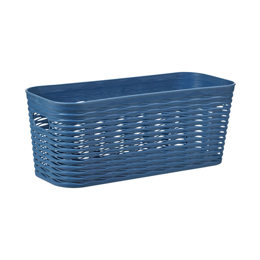 Wave Plastic Storage Basket 11L Denim Blue