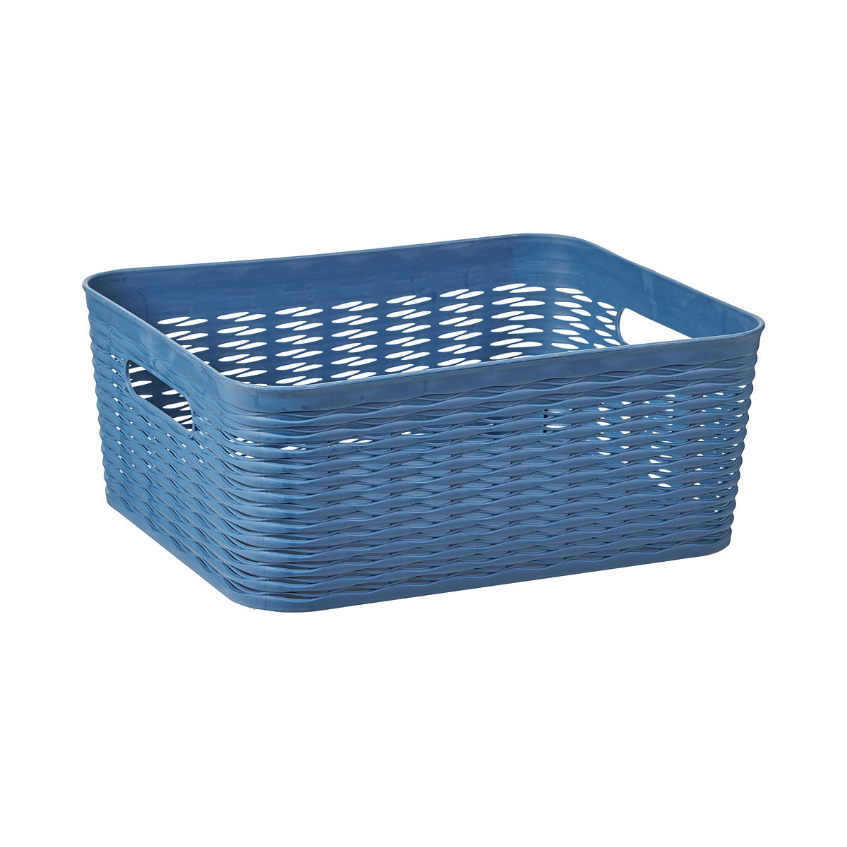 Wave Plastic Storage Basket 19L Denim Blue