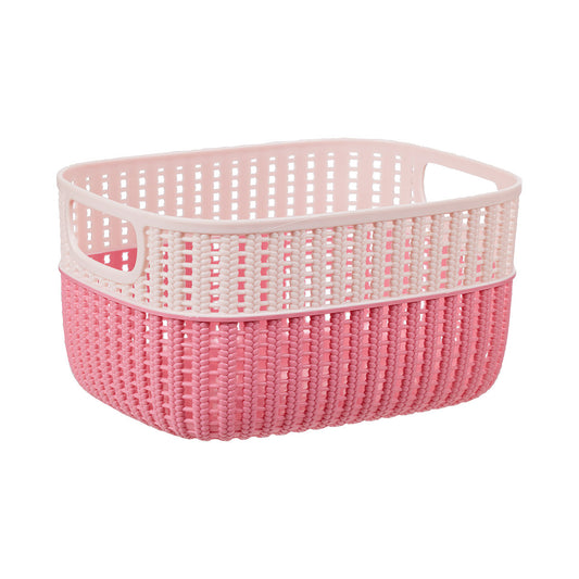 Crochet Look Storage Basket 5L Blush