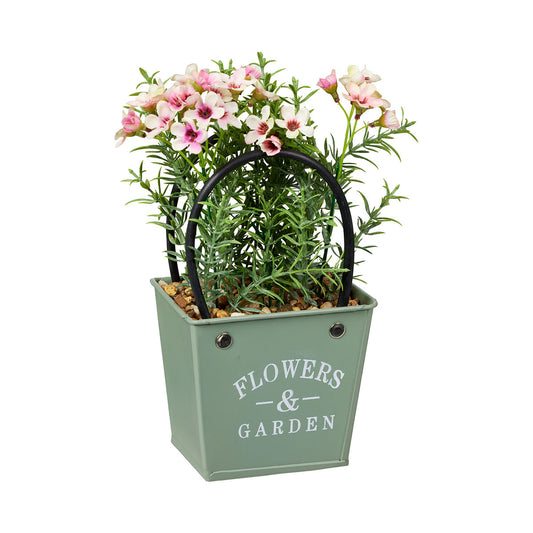 Meadow Greens In Metal Handle Pot