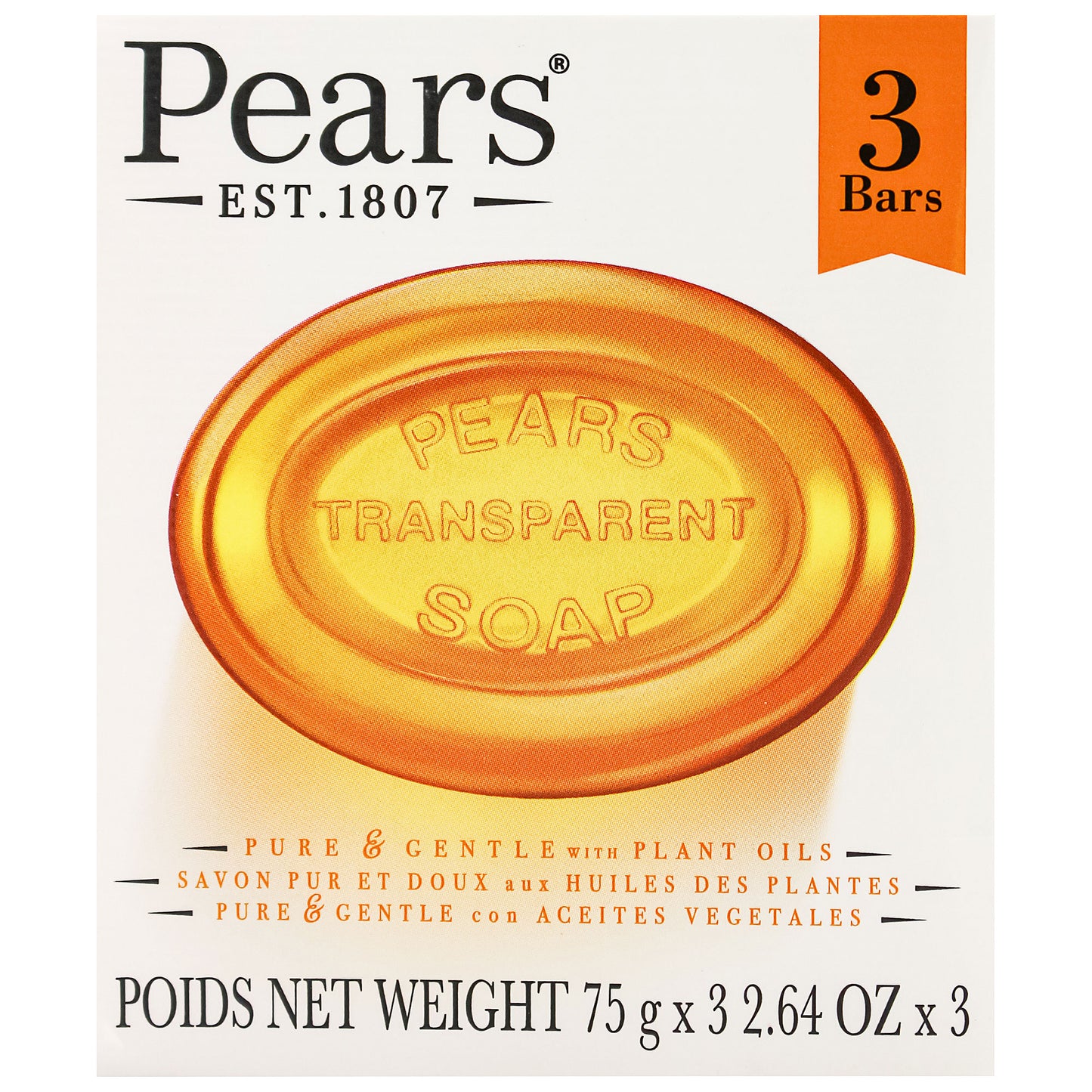 Pears Soap Bar Pure & Gentle 3x75g