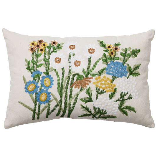 Rectangle Embroidered Meadow Cushion 30x45cm
