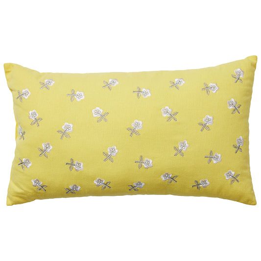 Rectangle Embroidered Daisy Cushion 30x45cm