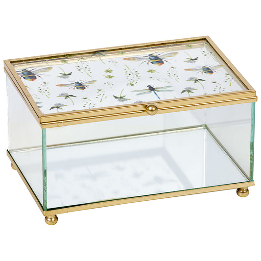 Jewellery Glass Box Meadow / Bee 15x10cm