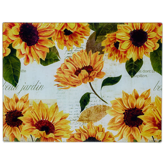 Sunflowers Glass Cutting Board