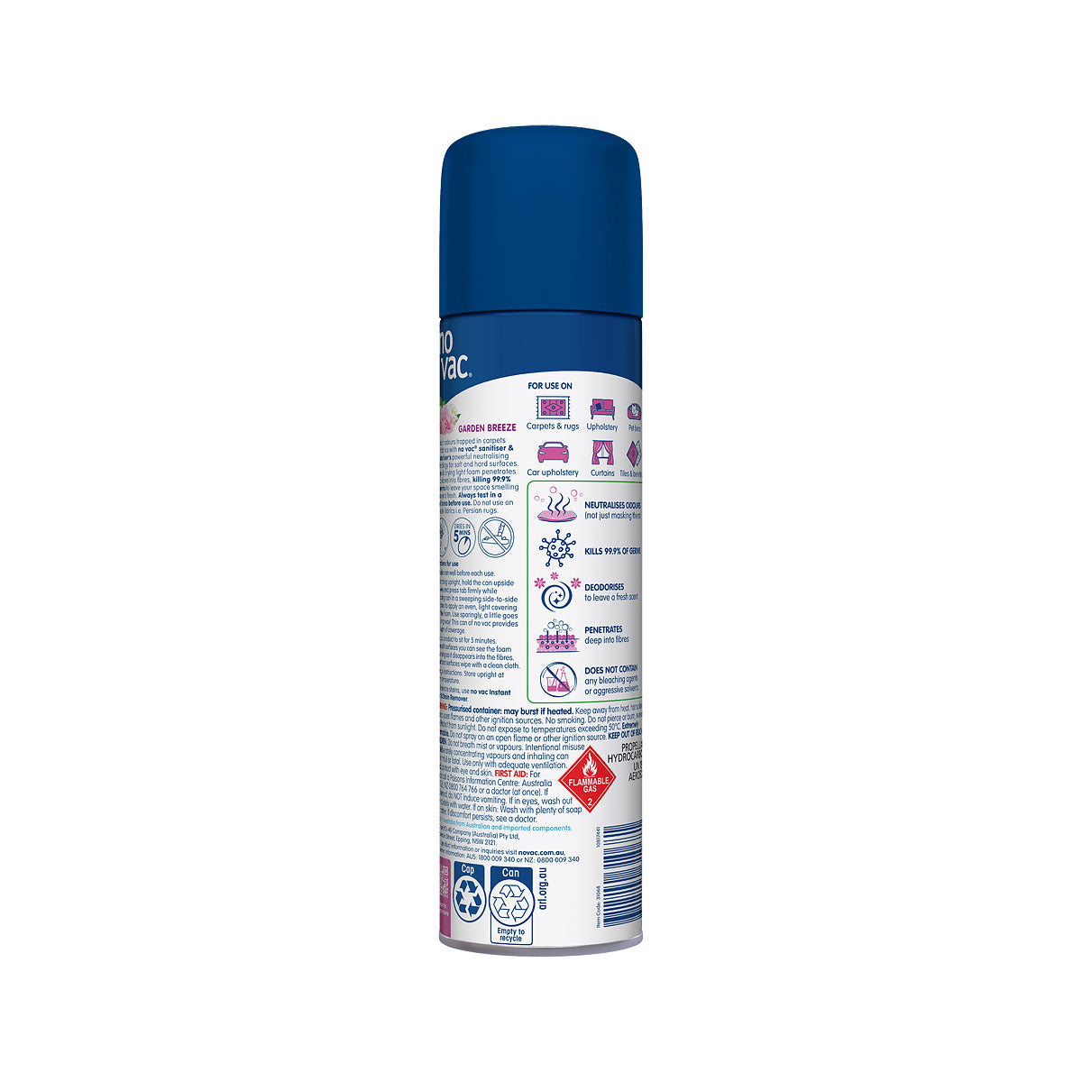 no vac Carpet Sanitiser and Deodoriser Garden Breeze 418g