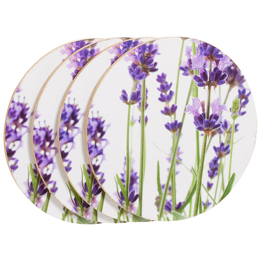 Round Cork Backed Printed Placemat Lavender/Hydrangea 4pk