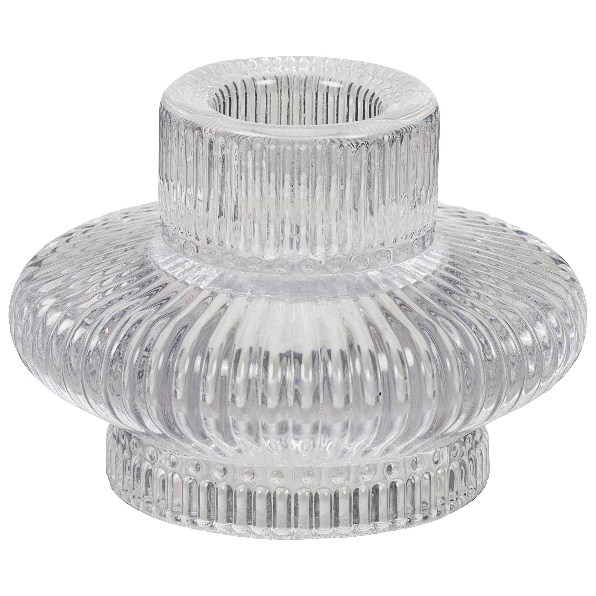 Glass Tea Light & Taper Candle Holder The Reject Shop
