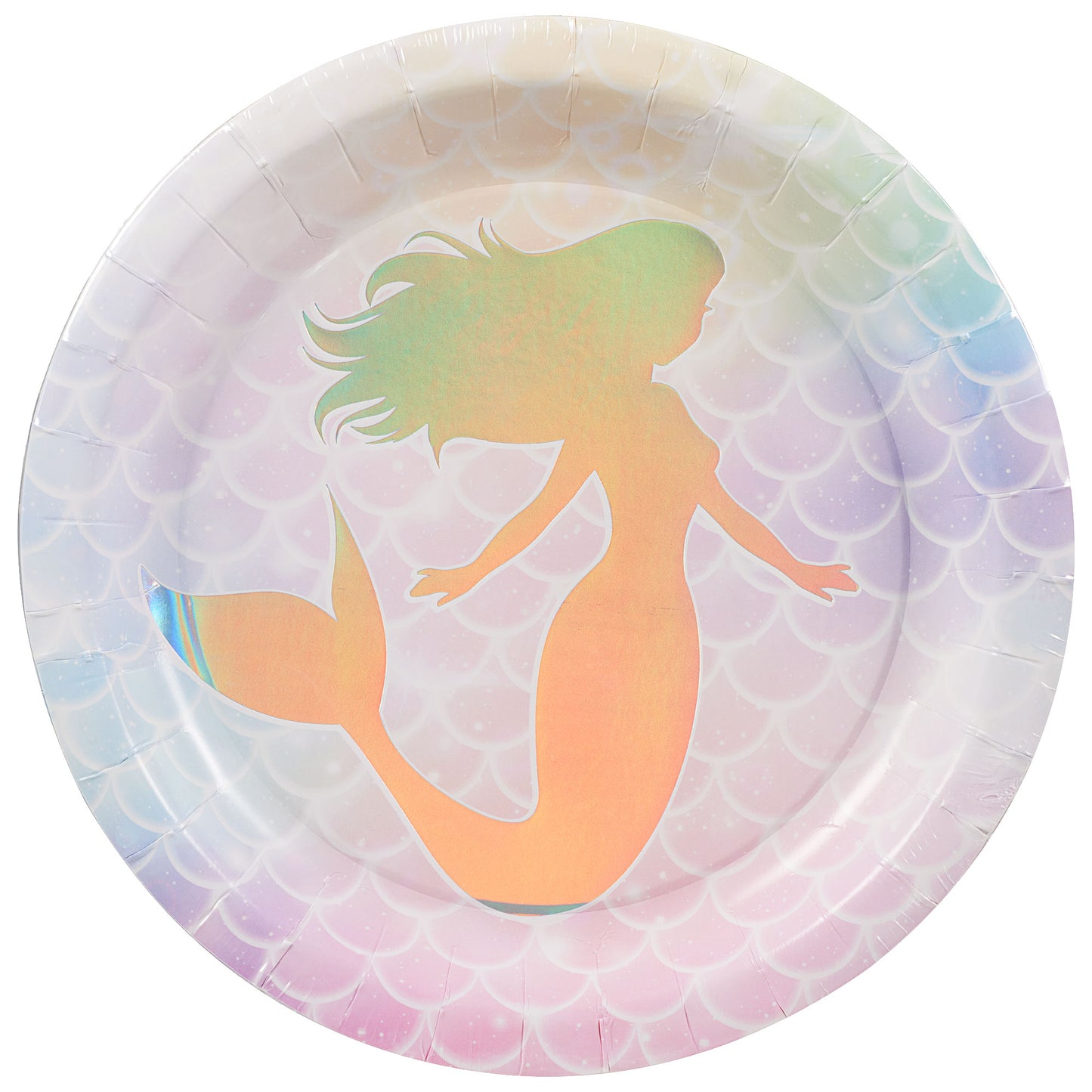 Mermaid Party Plates with Holographic Print 23cm 10pk