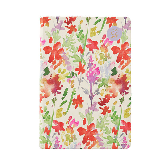 Day View Diary 2024 A5 Abstract Floral