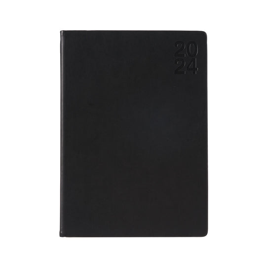 Day View PU Diary 2024 A4 Black