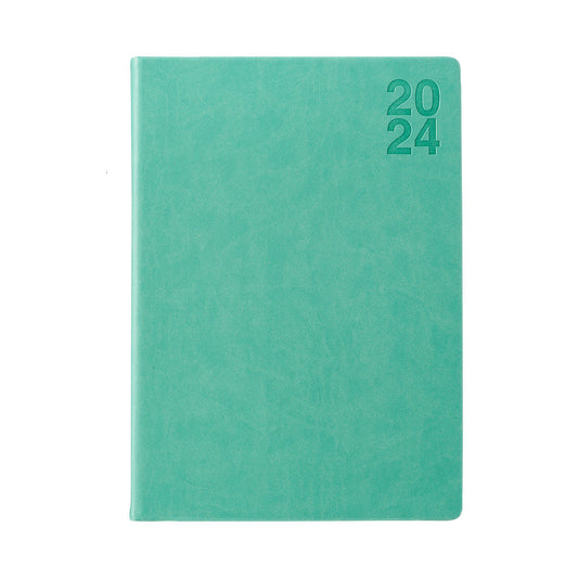 Day View PU Diary 2024 A4 Green