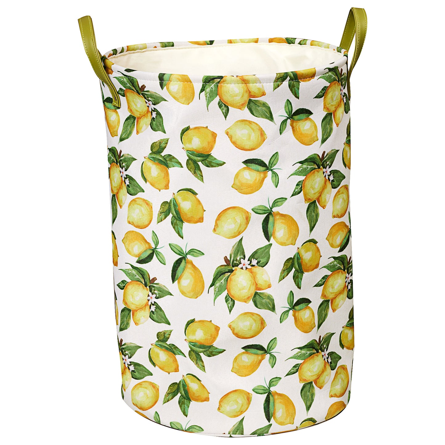 Round Laundry Hamper Painted Lemons