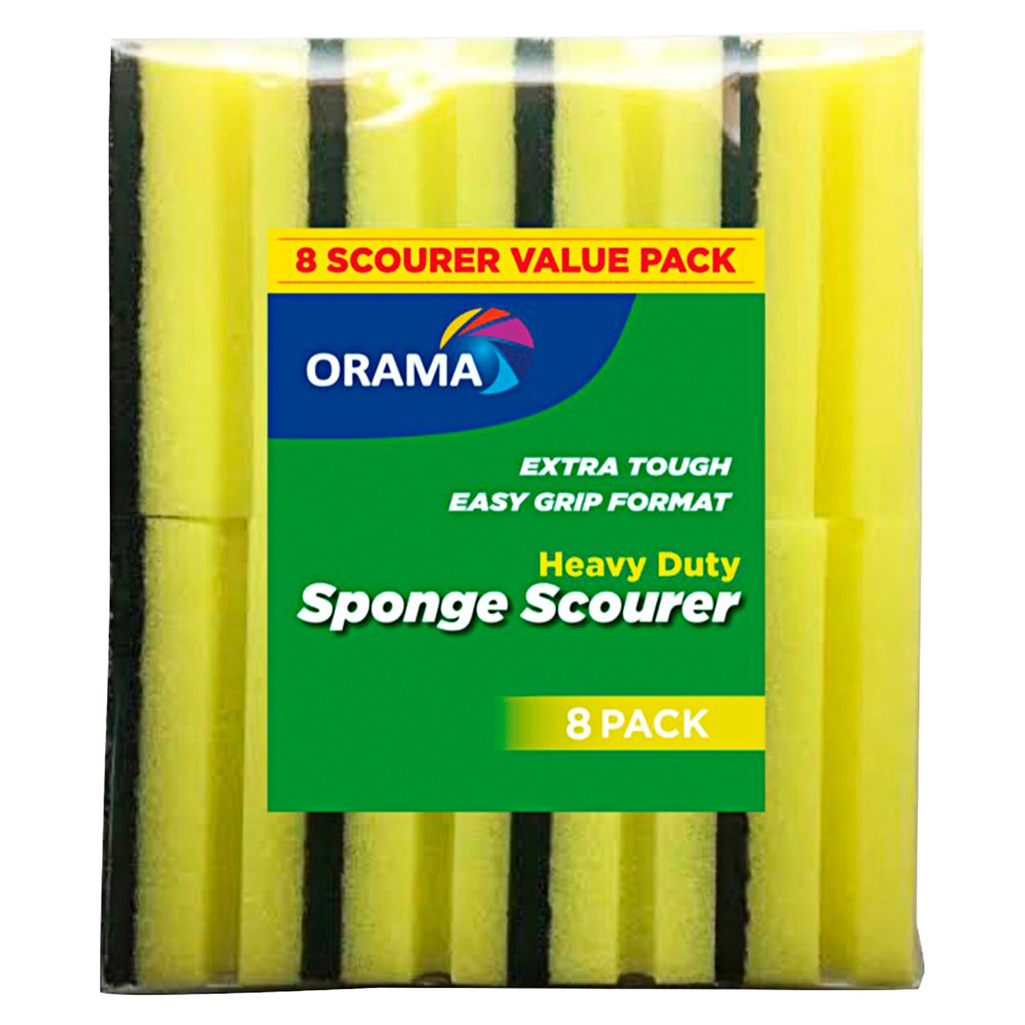 Orama Heavy Duty Sponge Scourer 8pk