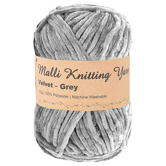 Grey Velvet Yarn 100g