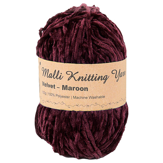 Maroon Velvet Yarn 100g