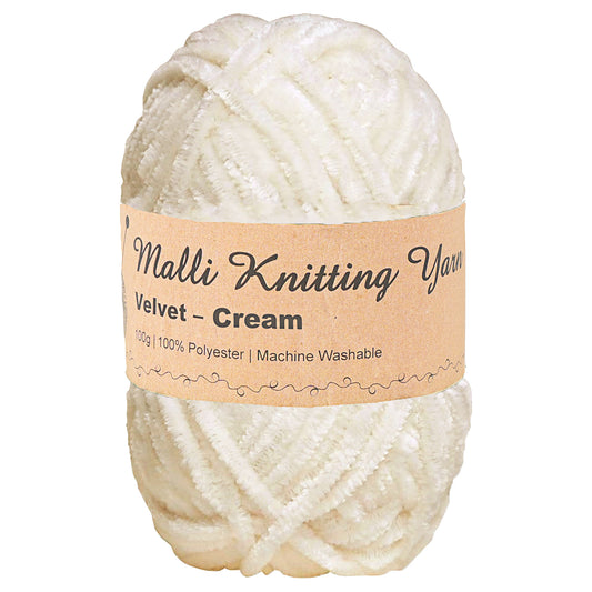 Cream Velvet Yarn 100g