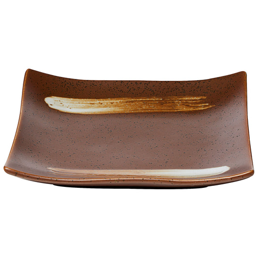 Japandi Square Plate Brown 15cm