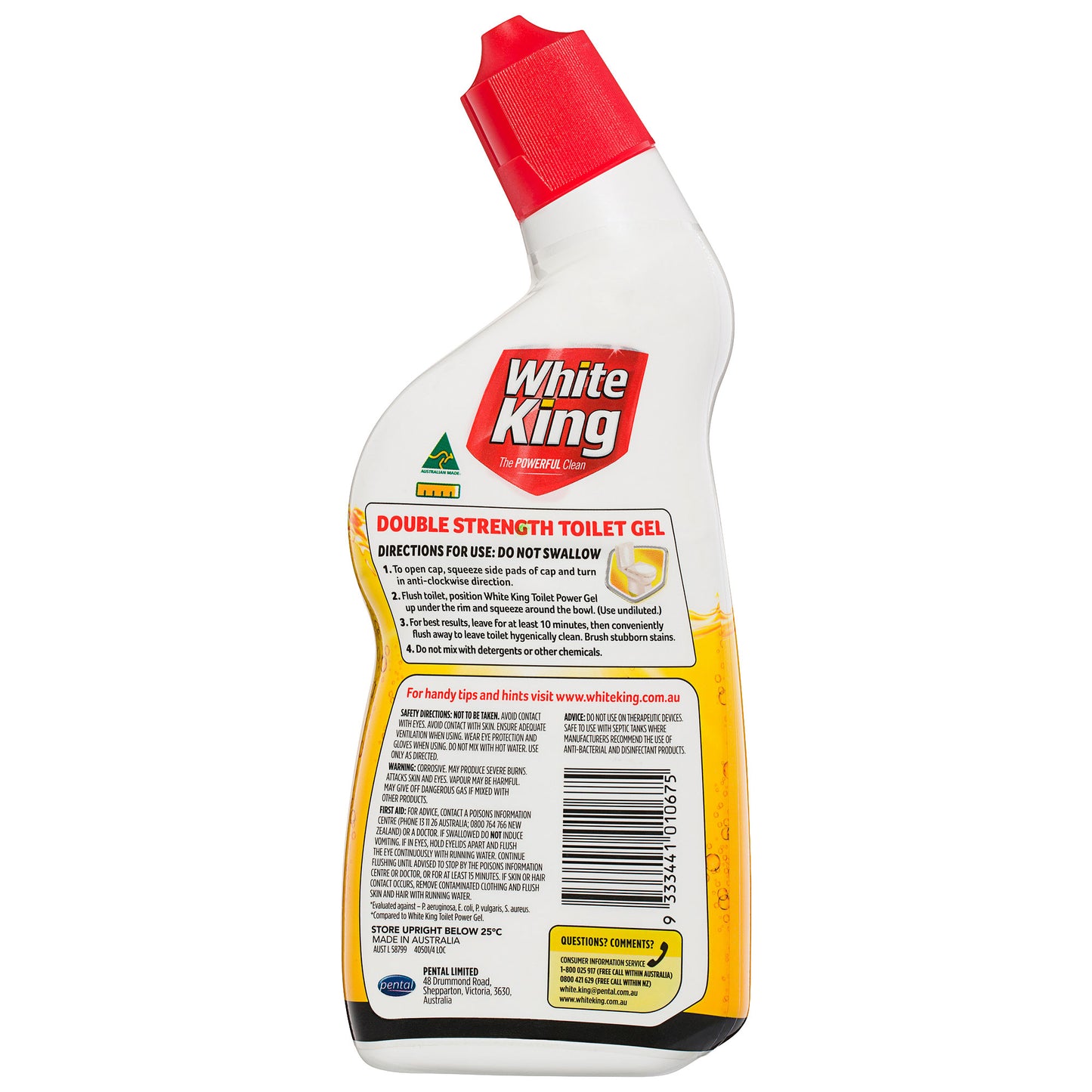 White King Toilet Gel 2x Clean Lemon 475mL