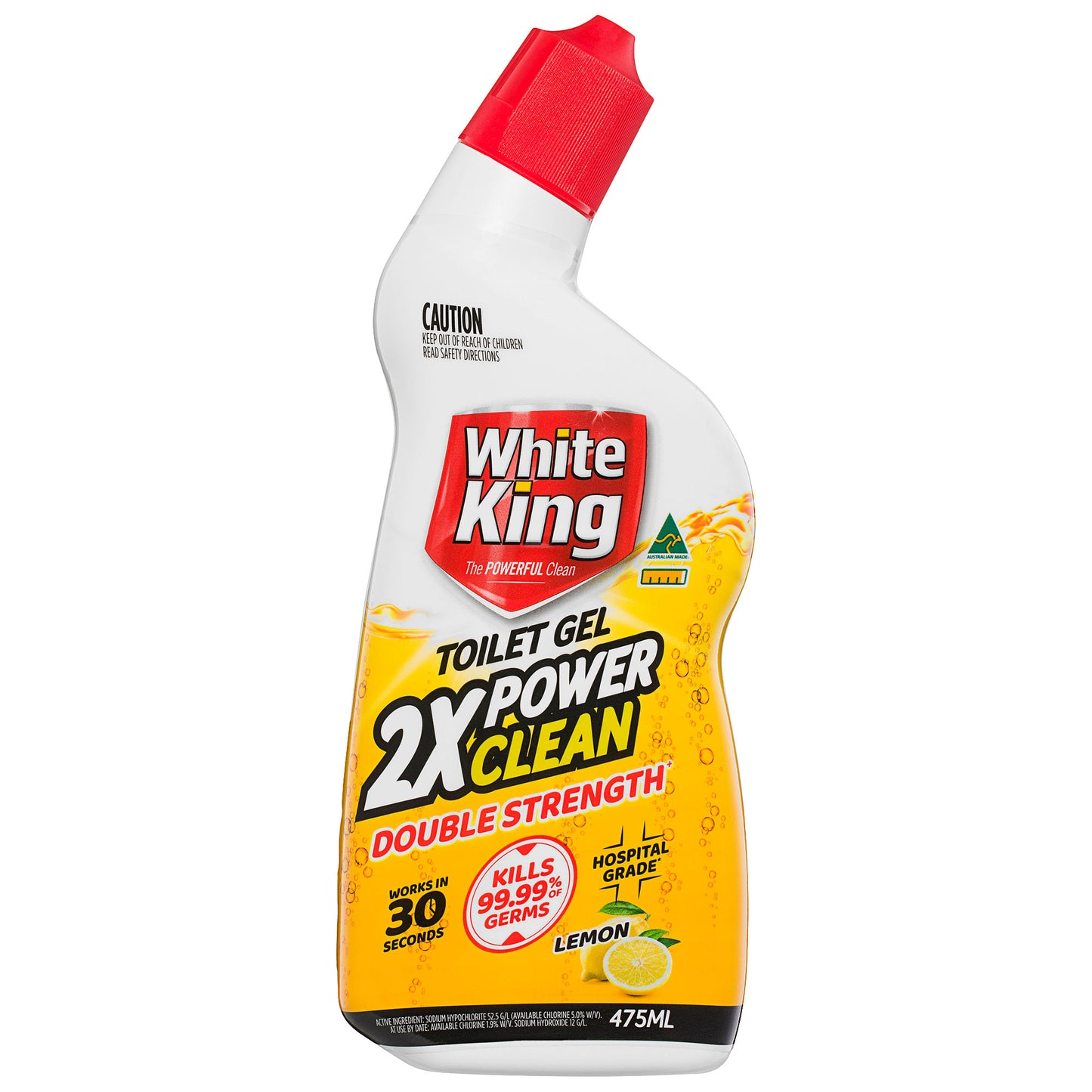 White King Toilet Gel 2x Clean Lemon 475mL