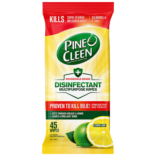 Pine O Cleen Disinfectant Multipurpose Wipes Lemon 45pk