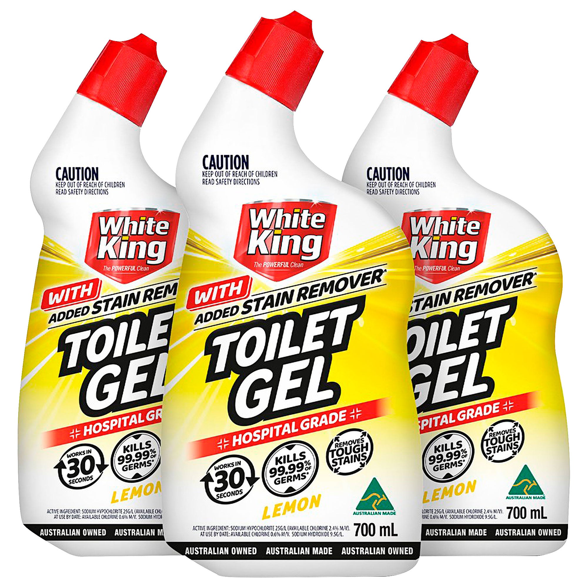White King Hospital Grade Gel Toilet Cleaner With Added Stain Remover