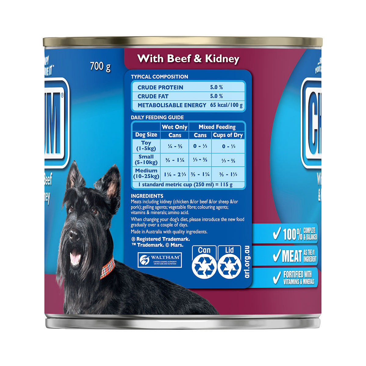 Chum Dog Food Beef & Kidney 700g