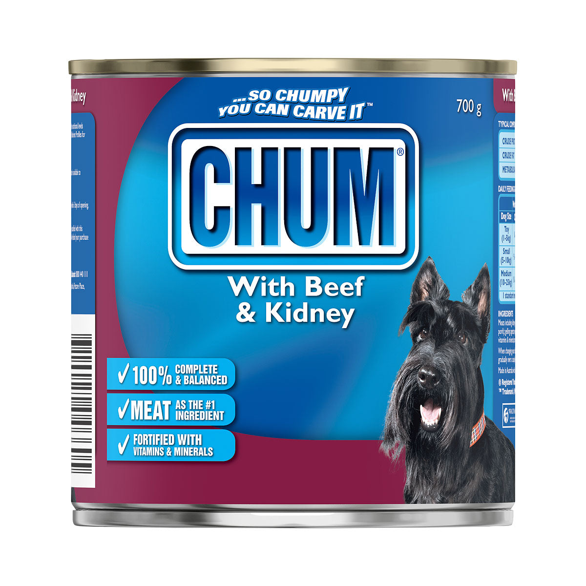 Chum Dog Food Beef & Kidney 700g